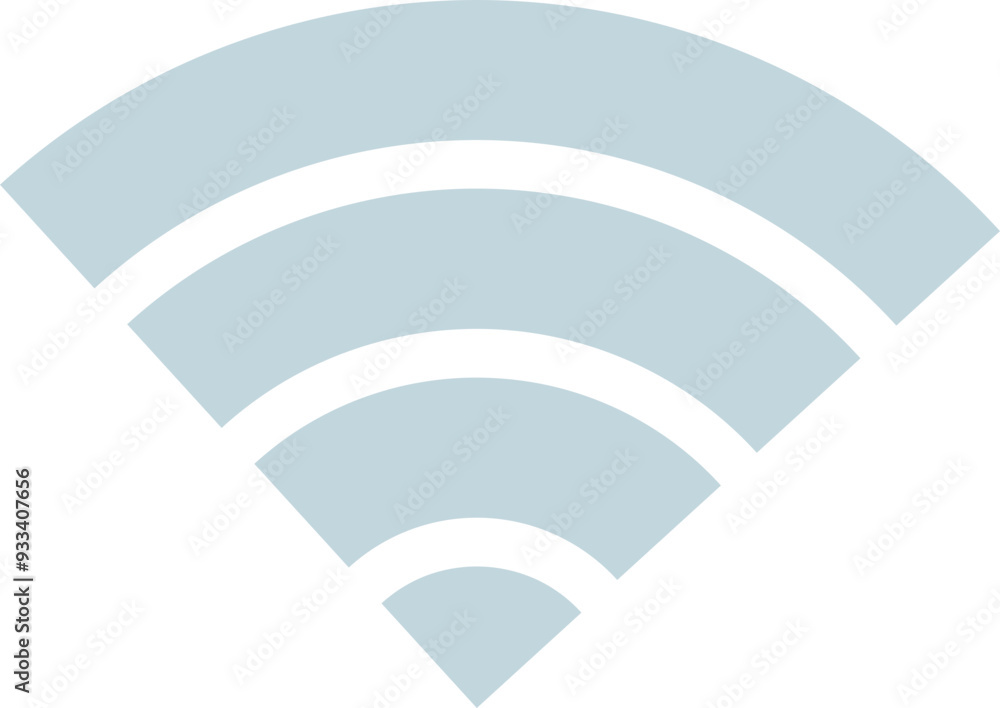 Poster a minimalistic wifi symbol with concentric arcs representing signal strength and connectivity.