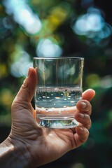 A person grasping a glass of water, a simple and common everyday scene
