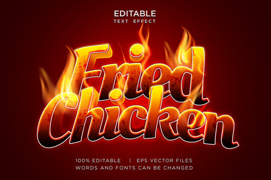 fried chicken editable text effect design