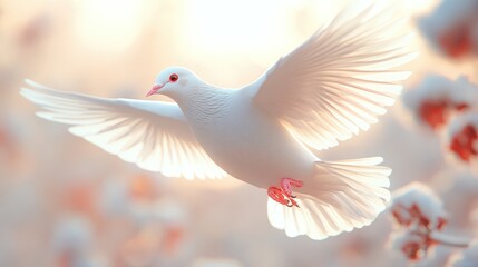 White Dove in Flight