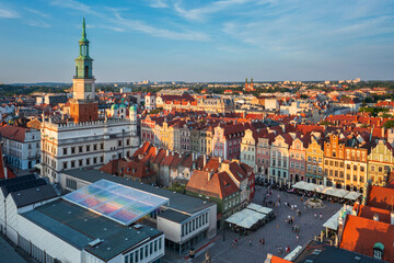 Old Market Square in Poznan at sunset. Poland