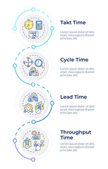Agile management metrics infographic design template. Workload management, efficiency. Data visualization 4 options. Process vertical flow chart. Montserrat SemiBold, Lato Regular fonts used