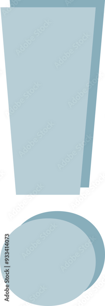 Poster 3d exclamation point with a shadow, symbolizing urgency or important information.
