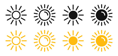 Illumination Control vector icon set. Light Intensity Regulator vector symbol for UI design.