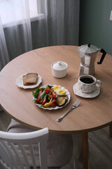 A Beautiful and Healthy Breakfast Table Setting Featuring Fresh and Nutritious Ingredients
