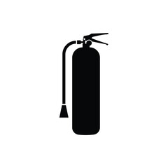 Fire extinguisher black and white flat vector icon design. Fire extinguisher symbol and clip art
