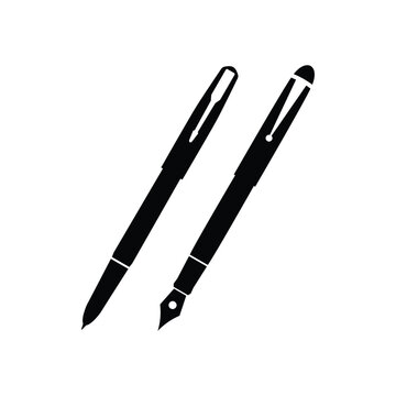 recommend clip art: Ink pen black and white flat vector icon design. Pen symbol and clip art