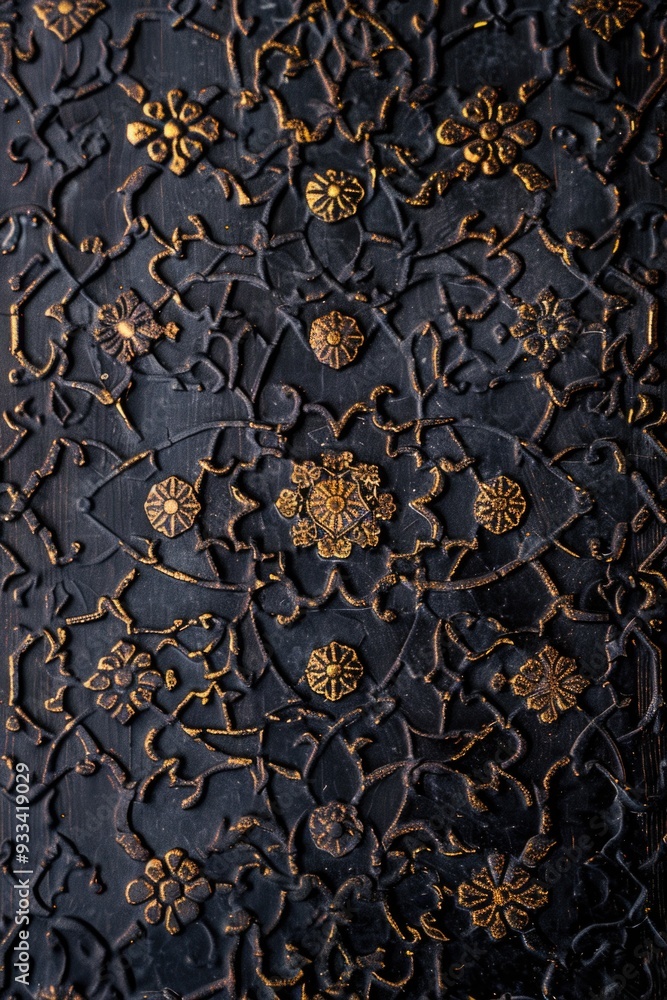 Poster close-up shot of intricate design on a wall
