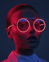 Stylish neon fashion highlighting bold, bright colors and futuristic styles.