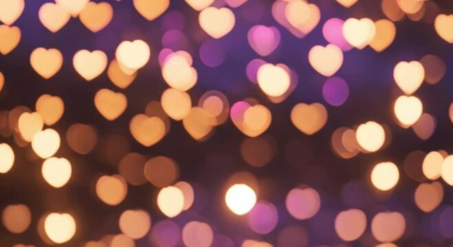 heart shaped bokeh lights background twinkling
