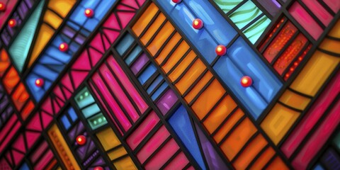 Obraz premium Neon contemporary art showcases dynamic and vibrant pieces with bold neon hues and modern geometric shapes, forming an engaging and lively visual experience.