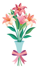 Lily illustration, Lily flower vector art, Lily flower illustration, Lily vector,  illustration of Lily isolated on white