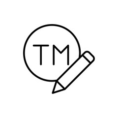Trademark outline icons, minimalist vector illustration ,simple transparent graphic element .Isolated on white background