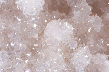 Brilliant Precious stones. Mineral crystals in the natural environment. Texture of precious and semiprecious stones. Seamless background of colored shiny surface of precious stones. Argonium white.