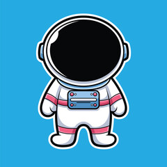 cute cartoon astronaut costume mascot logo illustration