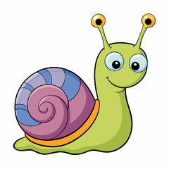 cute snail art vector