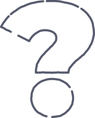 Hand-drawn question mark doodle symbolizing inquiry, curiosity, or confusion.
