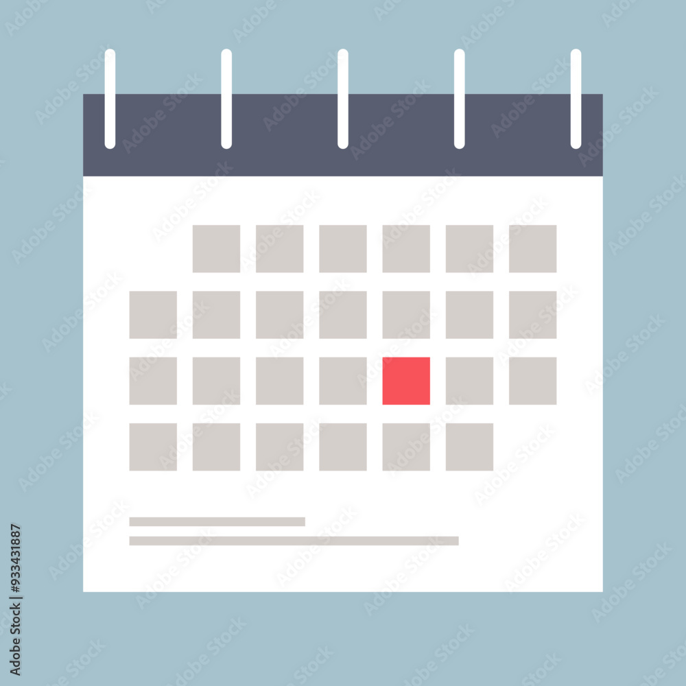 Poster a simple wall calendar with one date marked in red, symbolizing an important event or reminder.