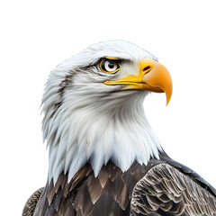 Obraz premium [Transparent Background PNG]Close Up Portrait of a Bald Eagle with Sharp Eyes