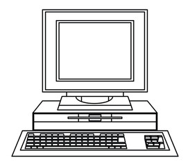 Fototapeta premium Computer and keyboard icon. Vector illustration.