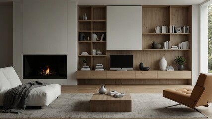 minimalist modern living room with hidden storage solutions