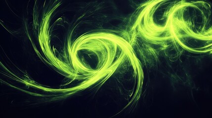 Fototapeta premium Vibrant Green Abstract Swirls Digital Background