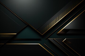 Abstract black and gold geometric background.