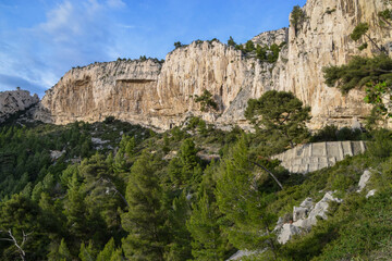 Fototapeta premium Rock formations in Calanques National Park next to Marseille, South of France. 