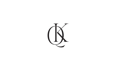 QK ,KQ, K, Q Abstract Letters Logo Monogram	