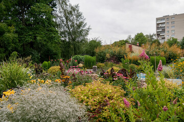 Home front garden in an ordinary residential area