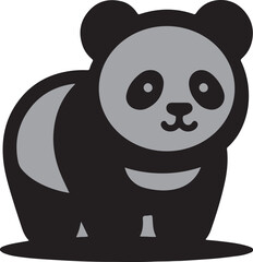 Panda shiloute icon for vector
