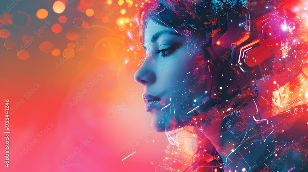 Poster futuristic art competition showcases diverse styles and techniques by various models and concepts