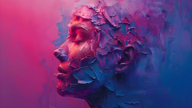 Surreal Digital Self Portrait Exploring Identity and Emotion Through Fluid Abstraction