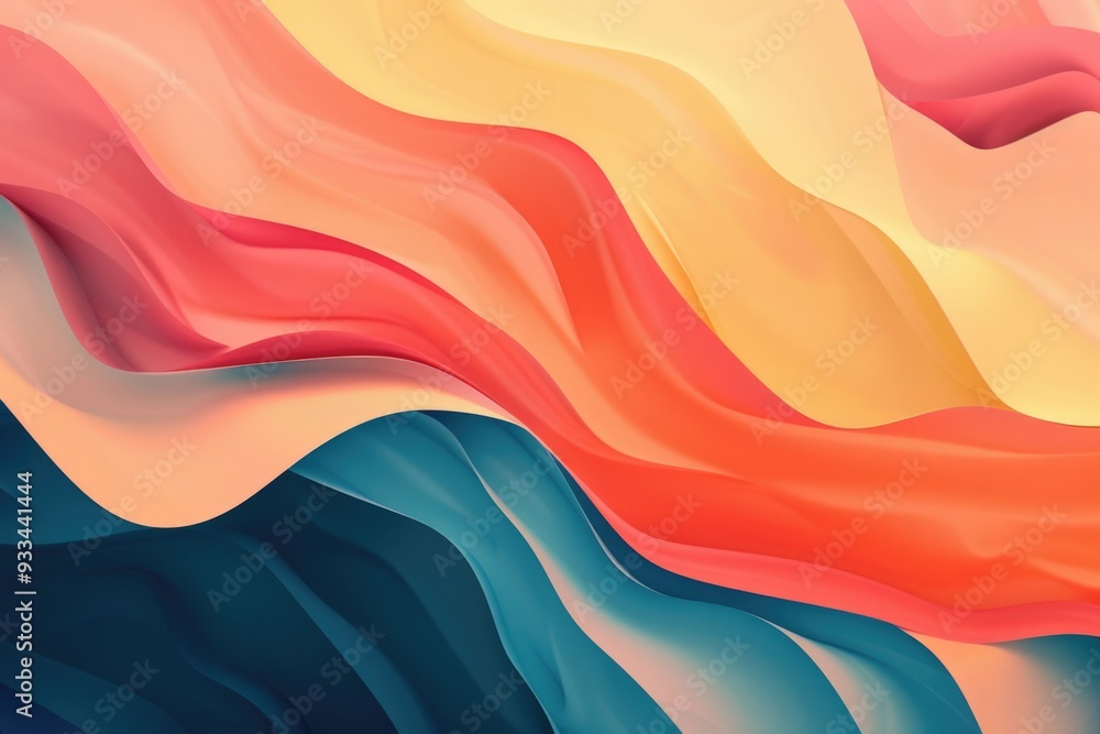 Poster A vibrant background featuring wavy patterns
