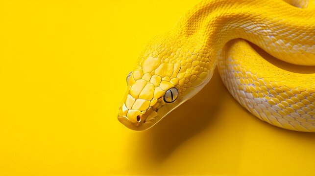 A yellow snake on a yellow background, symbolizing Python programming libraries