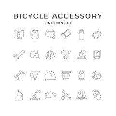 Set line icons of bicycle accessory