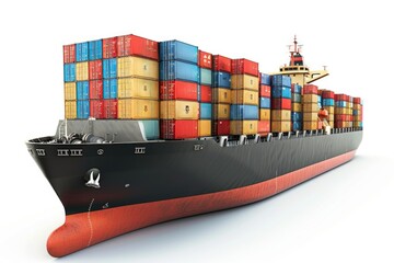 Large cargo ship carrying containers