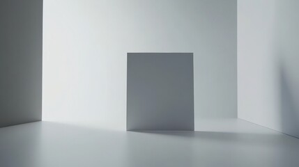 "Close-Up Shot of Blank White Card Standing Upright - Minimalistic Design Concept"