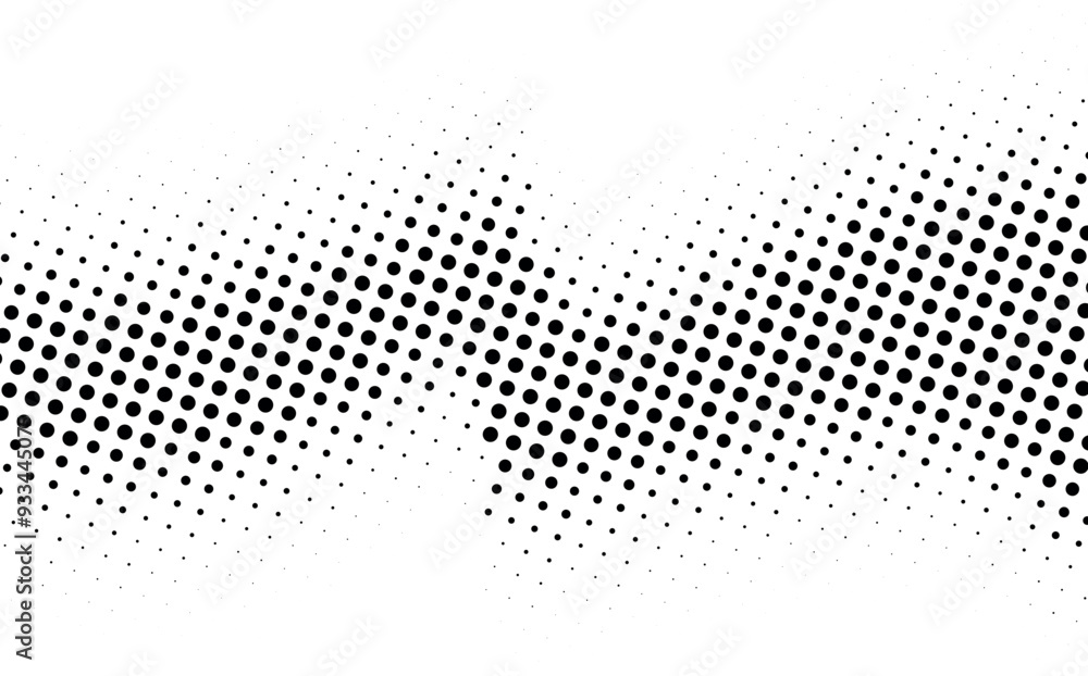 Sticker halftone rhythm black wave. vector illustration. halftone circle dots pattern.