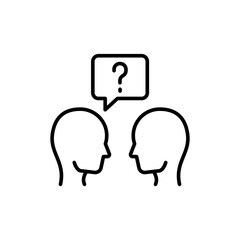 Job interview outline icons, minimalist vector illustration ,simple transparent graphic element .Isolated on white background