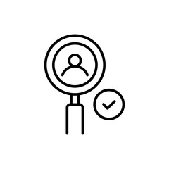 Job interview outline icons, minimalist vector illustration ,simple transparent graphic element .Isolated on white background