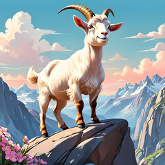  sporty goat on the mountain