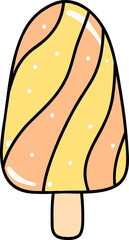 Groovy Popsicle psychedelic retro pastel summer doodle hand drawing