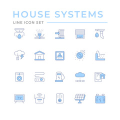 Set color line icons of house systems