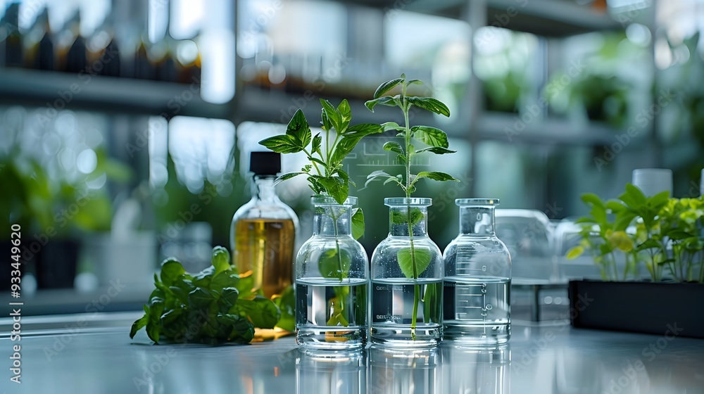 Poster advanced lab developing biodegradable plastics using genetically modified organisms biotechnology co