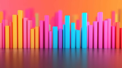 Fototapeta premium Abstract Colorful bars, abstract background, 3d gradient colors, geometric shapes, modern design, Generative AI illustration