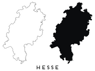 Hesse map outline and black silhouette vector