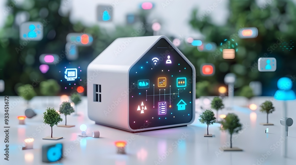 Aufkleber smart home communication hub integrating voice commands video calls and home automation