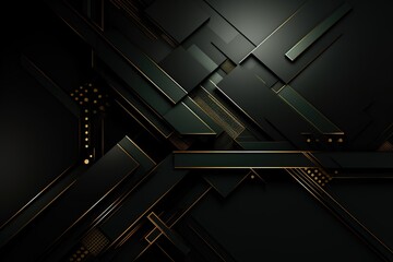 Abstract black and gold geometric background.