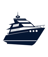 Obraz premium Yacht ship, water boat, yacht silhouette.